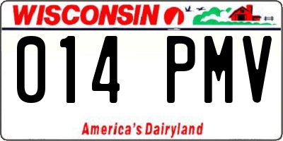 WI license plate 014PMV