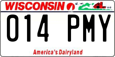 WI license plate 014PMY