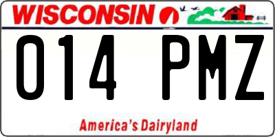 WI license plate 014PMZ