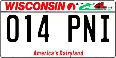 WI license plate 014PNI