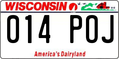 WI license plate 014POJ
