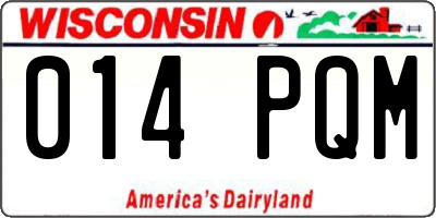WI license plate 014PQM