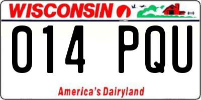 WI license plate 014PQU