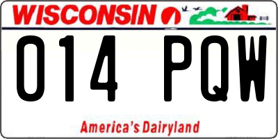 WI license plate 014PQW