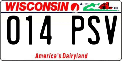 WI license plate 014PSV