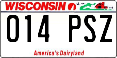 WI license plate 014PSZ