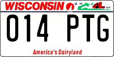 WI license plate 014PTG