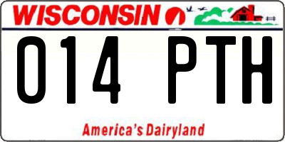 WI license plate 014PTH