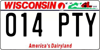 WI license plate 014PTY