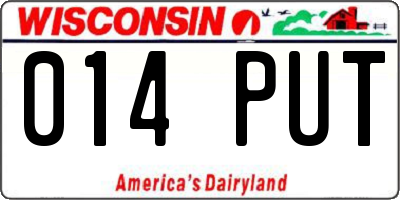 WI license plate 014PUT