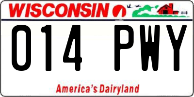 WI license plate 014PWY