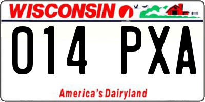 WI license plate 014PXA