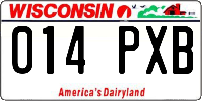WI license plate 014PXB
