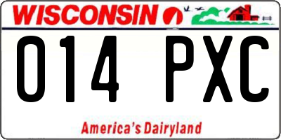 WI license plate 014PXC