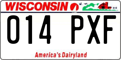 WI license plate 014PXF