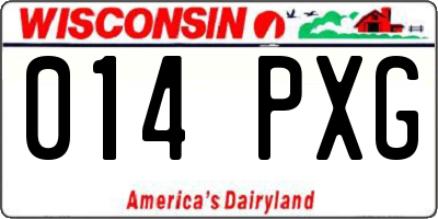 WI license plate 014PXG