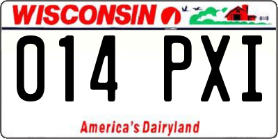 WI license plate 014PXI