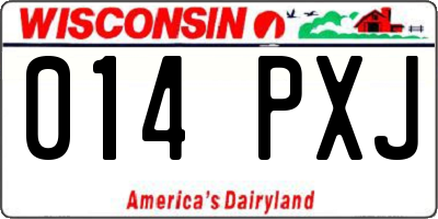 WI license plate 014PXJ