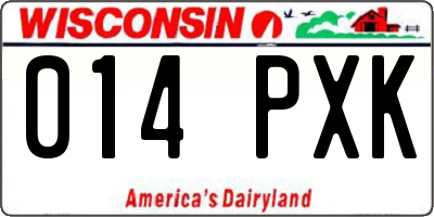 WI license plate 014PXK