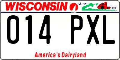 WI license plate 014PXL