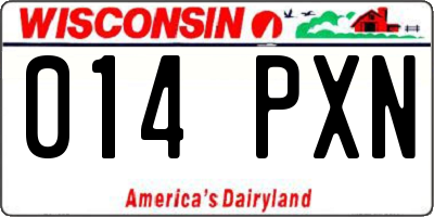 WI license plate 014PXN