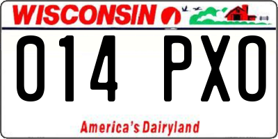 WI license plate 014PXO