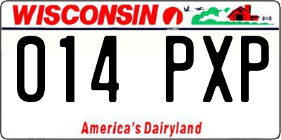 WI license plate 014PXP