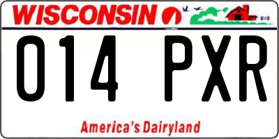 WI license plate 014PXR