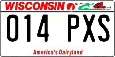 WI license plate 014PXS