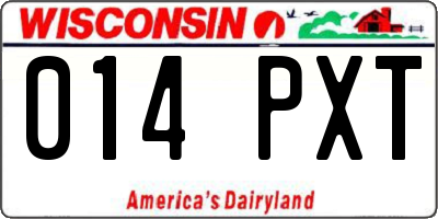WI license plate 014PXT