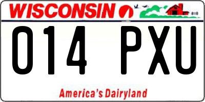 WI license plate 014PXU