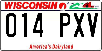 WI license plate 014PXV