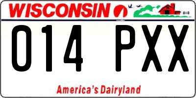 WI license plate 014PXX