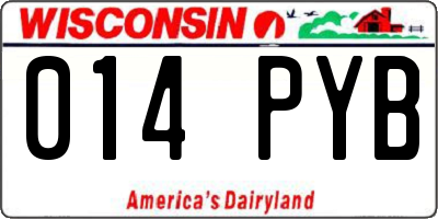 WI license plate 014PYB