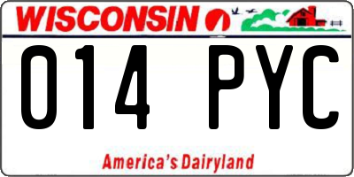 WI license plate 014PYC