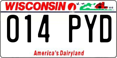 WI license plate 014PYD