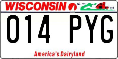 WI license plate 014PYG
