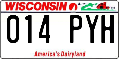 WI license plate 014PYH
