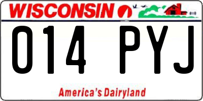 WI license plate 014PYJ