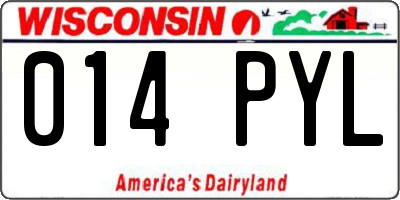 WI license plate 014PYL
