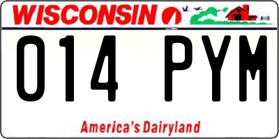 WI license plate 014PYM