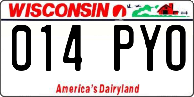 WI license plate 014PYO