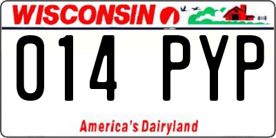WI license plate 014PYP