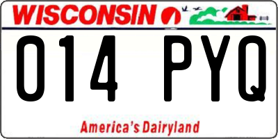WI license plate 014PYQ