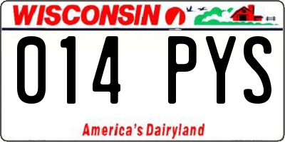 WI license plate 014PYS