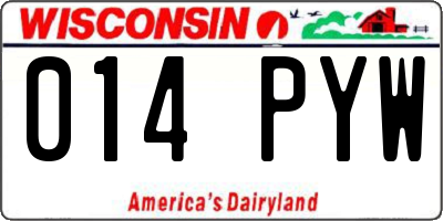 WI license plate 014PYW