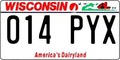 WI license plate 014PYX
