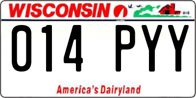 WI license plate 014PYY