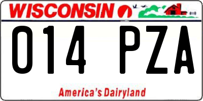 WI license plate 014PZA
