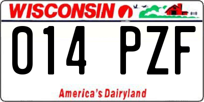 WI license plate 014PZF